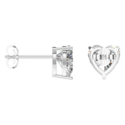 Solitaire Stud Earrings - Heart 8mm