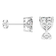 Solitaire Stud Earrings - Heart 8mm
