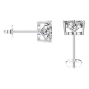 Solitaire Stud Earrings - Heart 8mm