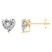 Solitaire Stud Earrings - Heart 8mm