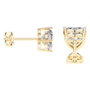 Solitaire Stud Earrings - Heart 8mm
