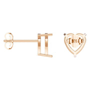 Solitaire Stud Earrings - Heart 8mm