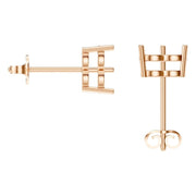 Solitaire Stud Earrings - Heart 8mm