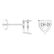 Solitaire Stud Earrings - Heart 8mm