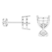Solitaire Stud Earrings - Heart 8mm