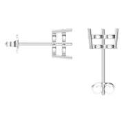 Solitaire Stud Earrings - Heart 8mm