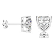 Solitaire Stud Earrings - Heart 9mm