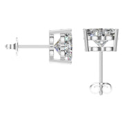 Solitaire Stud Earrings - Heart 9mm