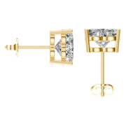 Solitaire Stud Earrings - Heart 9mm