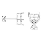 Solitaire Stud Earrings - Heart 9mm