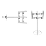 Solitaire Stud Earrings - Heart 9mm