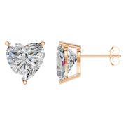 Solitaire Stud Earrings - Heart 11.5mm
