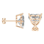Solitaire Stud Earrings - Heart 11.5mm