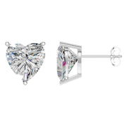 Solitaire Stud Earrings - Heart 11.5mm