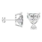 Solitaire Stud Earrings - Heart 11.5mm