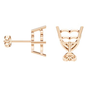 Solitaire Stud Earrings - Heart 11.5mm