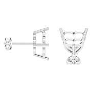 Solitaire Stud Earrings - Heart 11.5mm