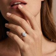 Fala Solitaire Halo Marquise Ring