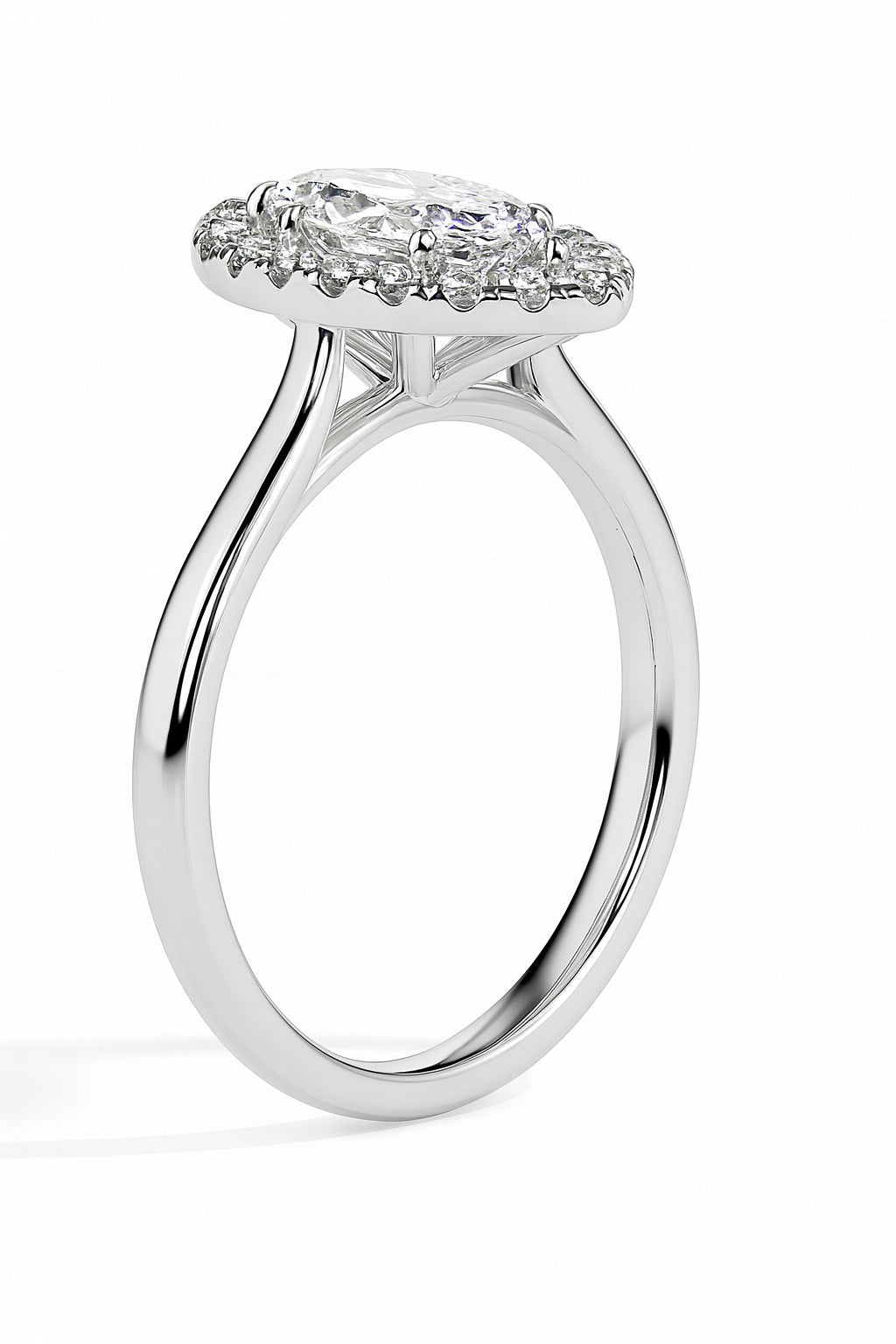 Fala Solitaire Halo Marquise Ring