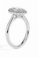 Fala Solitaire Halo Marquise Ring-Dileti