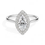 Fala Solitaire Halo Marquise Ring-Dileti