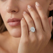 Florence Solitaire Halo Oval Ring