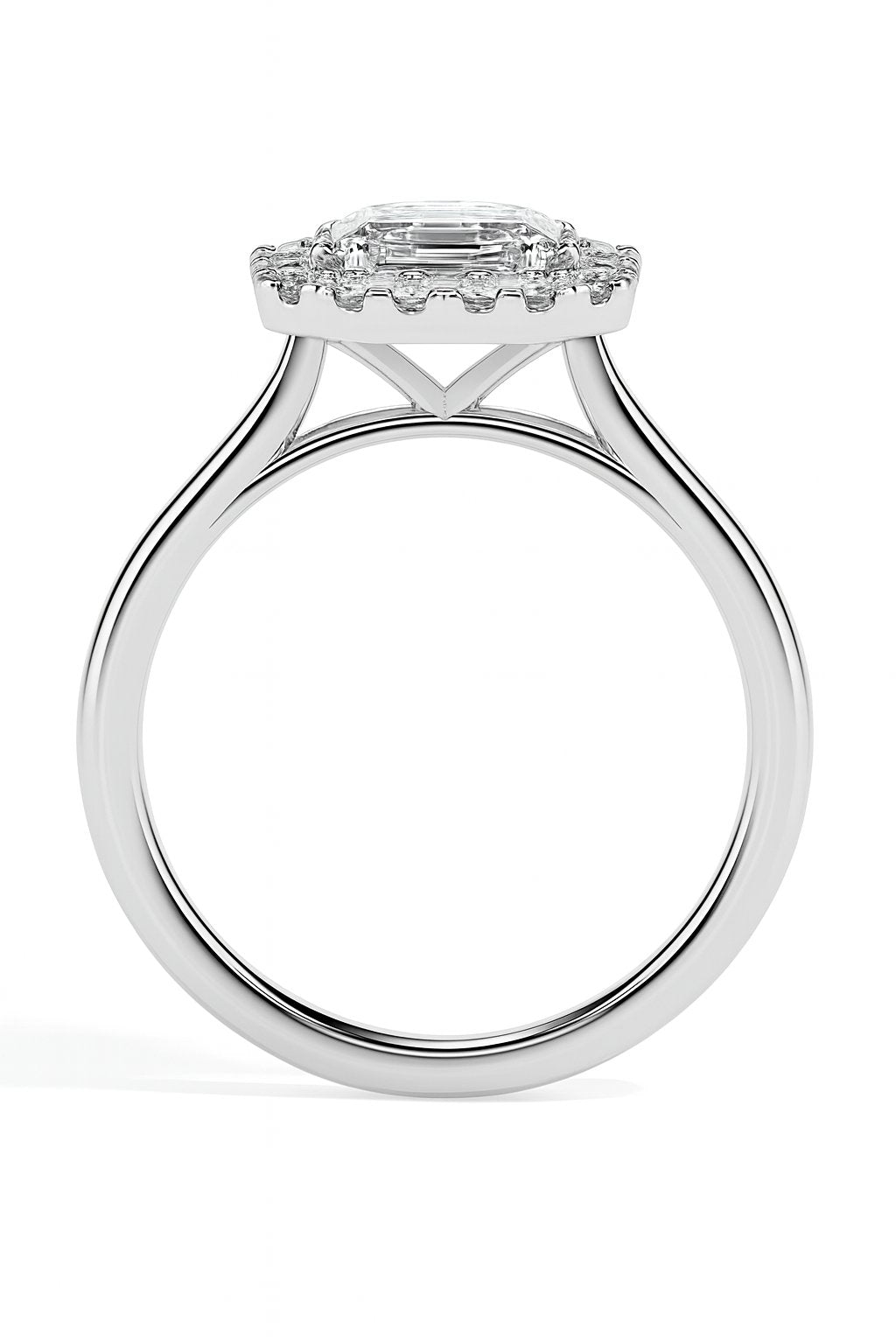 Lolita Solitaire Halo Emerald Ring