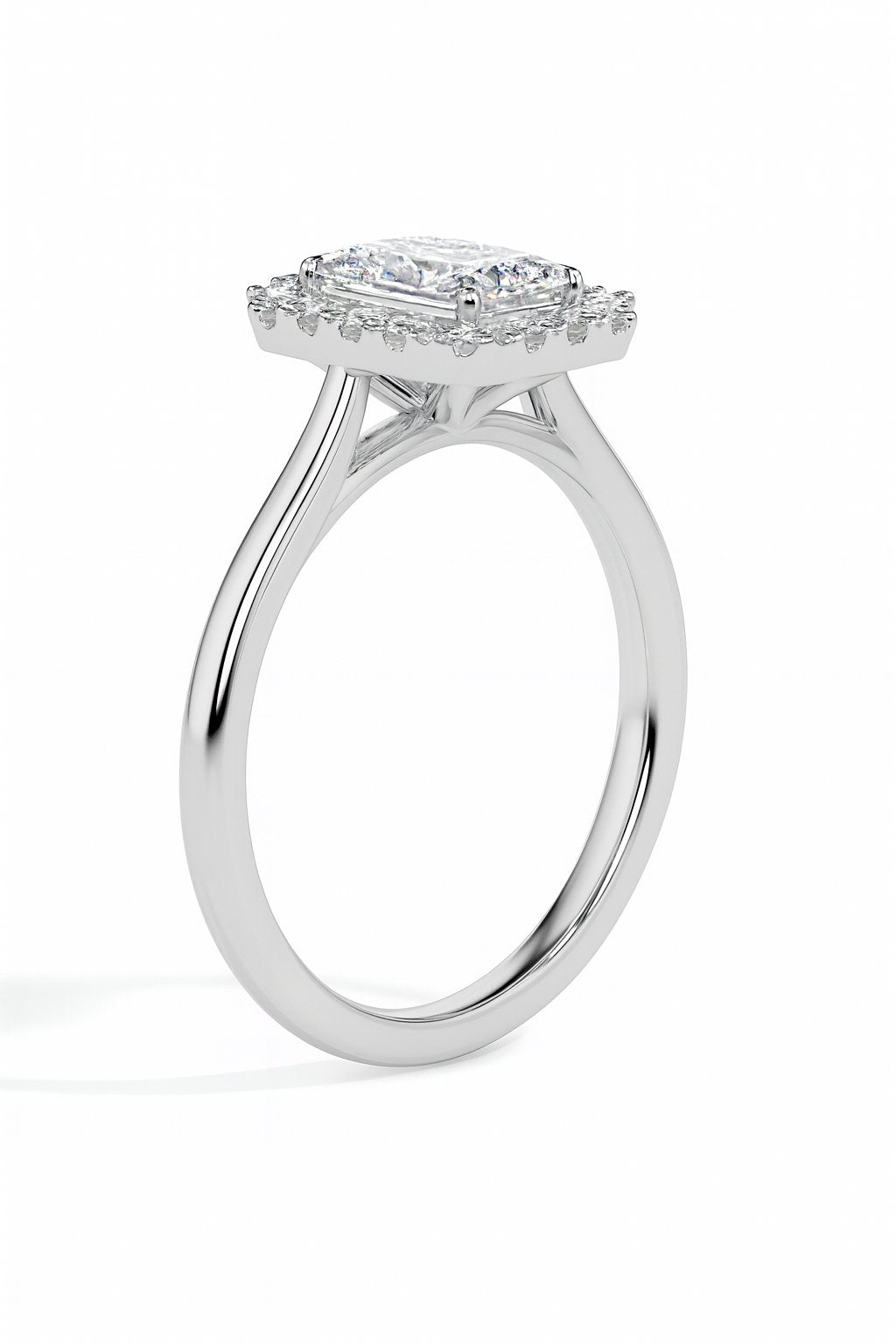 Lolita Solitaire Halo Emerald Ring