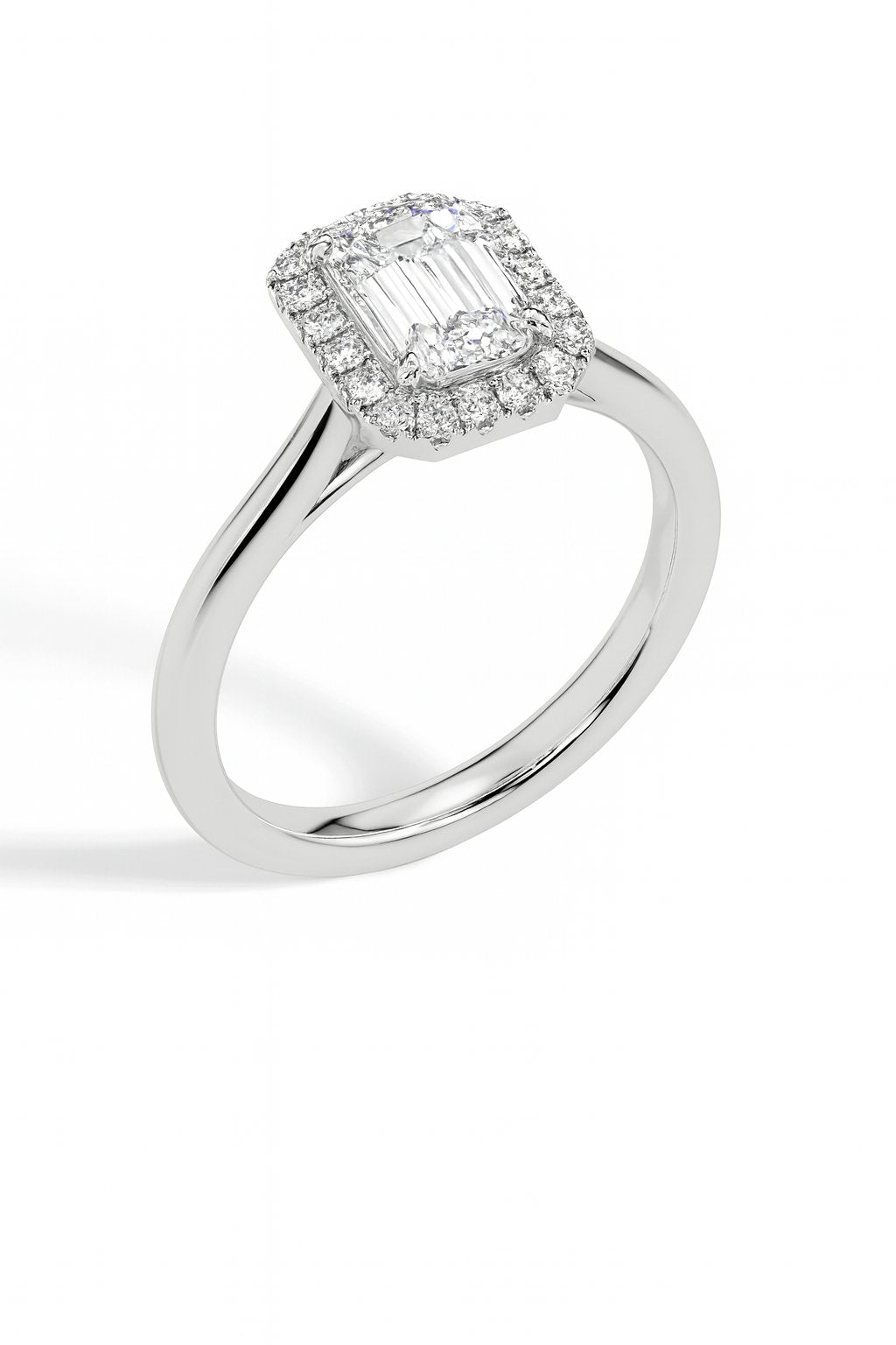 Lolita Solitaire Halo Emerald Ring