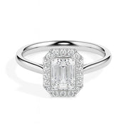 Lolita Solitaire Halo Emerald Ring-Dileti