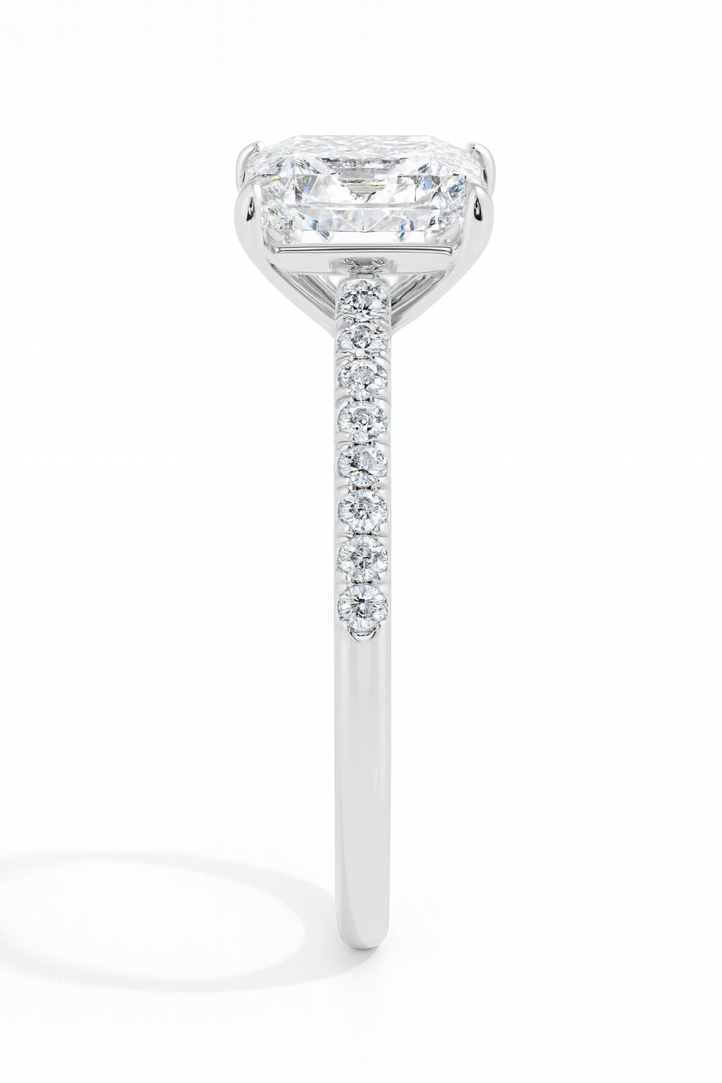 Lucrezia Solitaire Pave Princess Ring