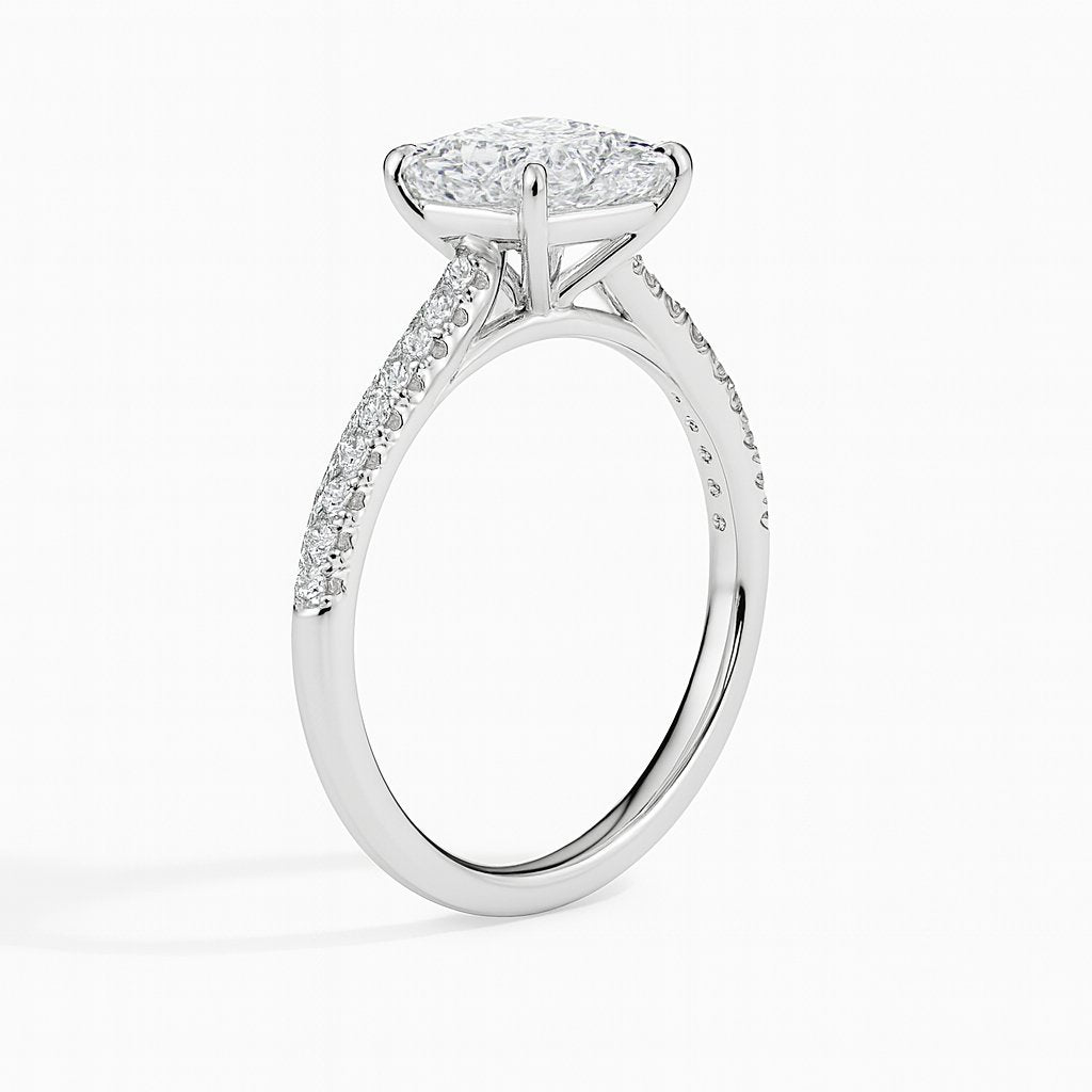 Lucrezia Solitaire Pave Princess Ring