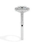 Maud Solitaire Halo Pave Radiant Ring-Dileti