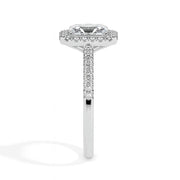 Maud Solitaire Halo Pave Radiant Ring-Dileti