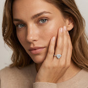 Halo Pave Heart Ring