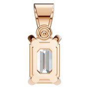 Solitaire Pendant - Emerald 6x4mm