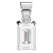 Solitaire Pendant - Emerald 6x4mm