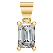 Solitaire Pendant - Emerald 6x4mm