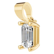 Solitaire Pendant - Emerald 6x4mm