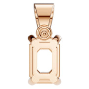 Solitaire Pendant - Emerald 6x4mm