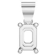 Solitaire Pendant - Emerald 6x4mm