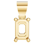 Solitaire Pendant - Emerald 6x4mm