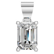 Solitaire Pendant - Emerald 7x5mm