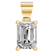 Solitaire Pendant - Emerald 7x5mm
