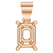 Solitaire Pendant - Emerald 7x5mm