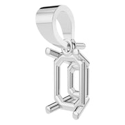 Solitaire Pendant - Emerald 7x5mm