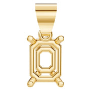 Solitaire Pendant - Emerald 7x5mm