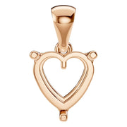 Solitaire Pendant - Heart 6.5mm