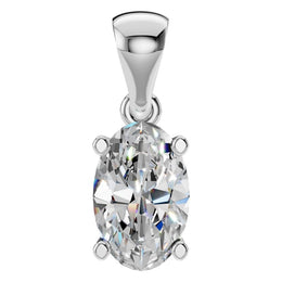 Four Prong Oval Pendant
