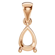 Solitaire Pendant - Pear 6x4mm